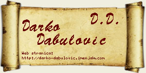 Darko Dabulović vizit kartica